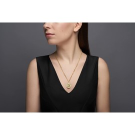 LILLY MARIE Women's Silver Chain Gold-Plated 925 Sterling Silver Gold-Plated Pendant Zodiac Sign Aquarius Lucky Charm Length Adjustable Eco Packaging Gift Girlfriend, Sterling Silver