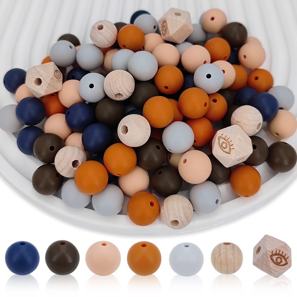 MIIIM 120 PCS Silicone Beads 15mm Kit, Silicone Beads for