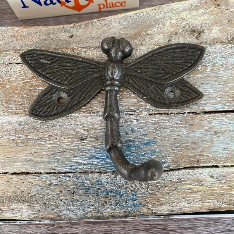 The Nautical Place Cast Iron Dragonfly Wall Hooks - Original