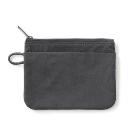 Muji 84473852 Wrinkle Nylon Flat Pouch, Dark Gray, S, Approx. 5.3 x 3.9 inches (13.6 x 10 cm)
