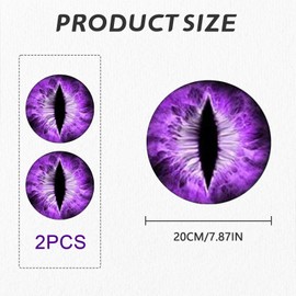 1Pair Beast Eyes Headlight Decals,2025 3D Stereo Eyes Headlight Stickers, Truck Car Body Window Bumper Decoration Stickers, Car Accessories Round Headlight Decal for Jeep Wrangler (Purple)