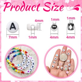 TOAOB 1600pcs 4x7mm Round Letter Beads White Acrylic Alphabet Beads A to Z with Spacer Beads and Extra Vowels Letter Beads for Bracelets Necklaces Friendship Bracelet Kits