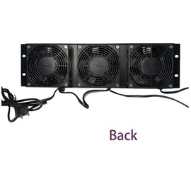 Kutatek Rack Mount Fan Panel 3U, Intake Airflow, for Cooling AV, Home Theater, Network 19” Racks