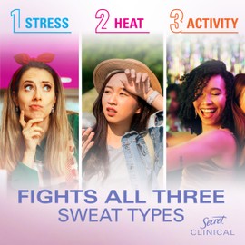 Secret Clinical Strength Antiperspirant Deodorant for Women, Couldn't Be Lovelier, 3X Protection, 72hr Sweat & Odor Protection, PH Balanced, Invisible Solid, Raspberry & Bubbles Scent Scent, 2.6 oz