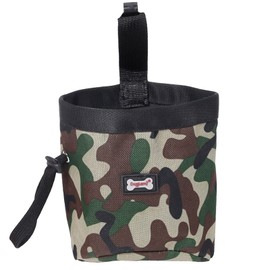 Dog Treat Pouch Bag for Training Walking Outing, MH MOIHSING Puppy Pouch Oxford Cloth Pet Snack Bag with Built-in Poop Bag Dispenser Hands Free Training Waist Bag Carries Pet Toys Treats Kibble,Green