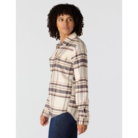 Carhartt Women's Tencel Fiber Series Relaxed Fit Plaid Shirt, Chalk, 2X