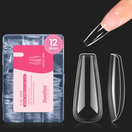 beetles Gel Polish Beetles Gel Nail Tips Long Coffin Pre-Etched Nail Tips, 12 Sizes 288Pcs Pre Shaped Clear Gel Nail Tips Full Cover False Nail Tips Acrylic Glue on Nails Extension Fake Nails Manicure Gifts for Women
