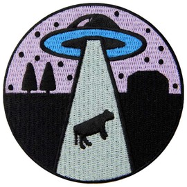 Get in Alien Love Cow Patch Embroidered Badge Iron On Sew On Emblem