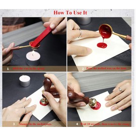 MDLG Vintage Filigree Heart Custom Picture Logo Love Wedding Invitation Wax Seal Sealing Stamp Rosewood Handle Set