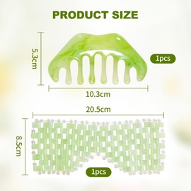1 Jade Eye Mask and 1 Scraping Comb, Reusable Eye Mask, Creative Eye Mask, Eye Massager, Sleep Eye Mask