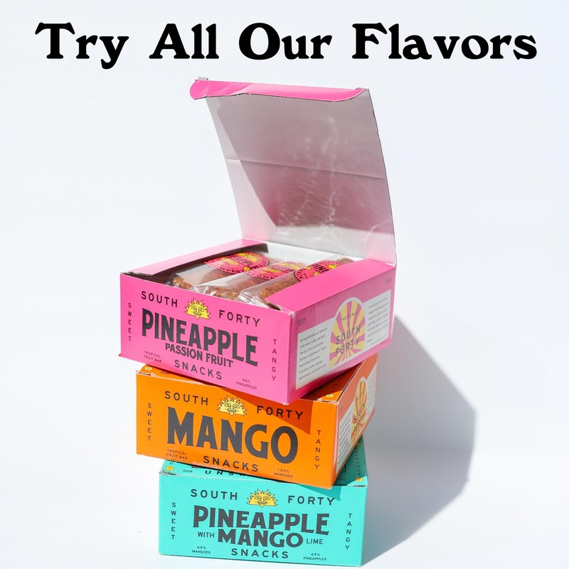 South 40 Snacks Tropical Pineapple Passionfruit Fruit Bar, just 2