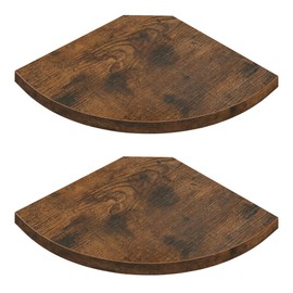 VASAGLE Mensole Angolari a Ventaglio in Legno, Scaffale a 2 Livelli, Set di 2, 20 x 20 x 1,2 cm, per Soggiorno e Camera da Letto, Marrone Vintage, Collezione COLEX LLS842KD01