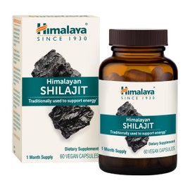 Himalaya Shilajit Extract Capsules, 60 Count, 250 mg Himalayan Shilajit Resin for Men and Women, Supports Energy