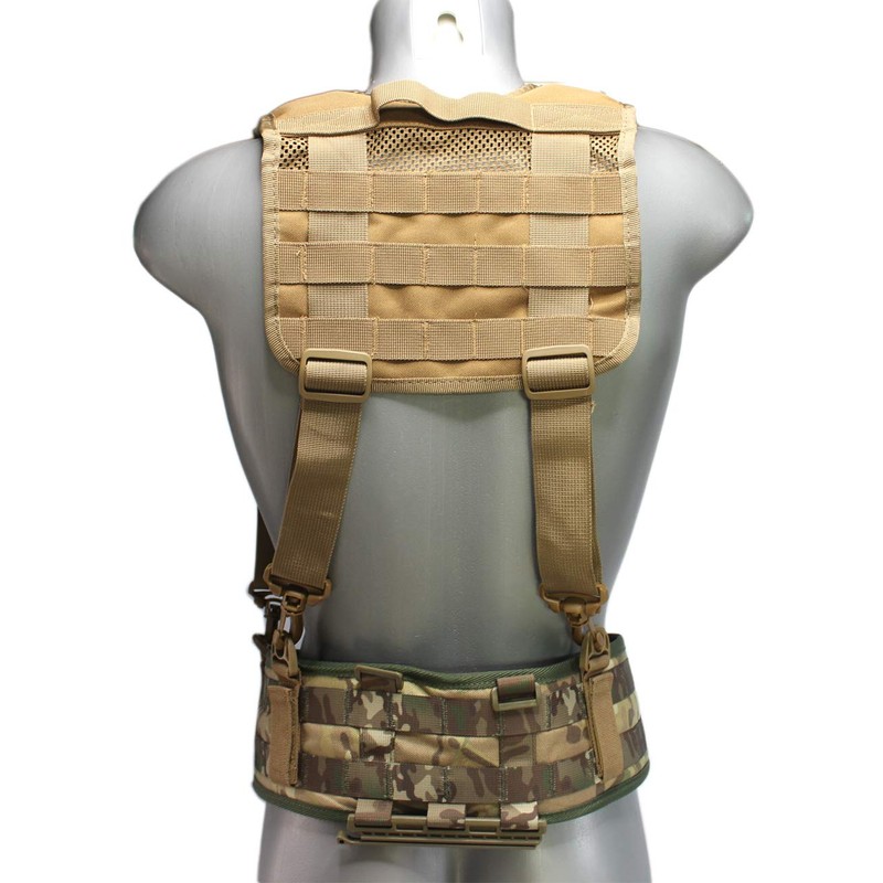 MELOTOUGH Tactical Outdoor H-Harness Duty Belt Suspenders (Khaki) -Tactical Duty