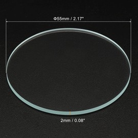 PATIKIL 2.17x0.08 Dia Flashlight Glass Lens, 2 Pcs Polished Edge Glass Lens for LED Light Source Lens Handheld Flashlight Replacement, Transparent