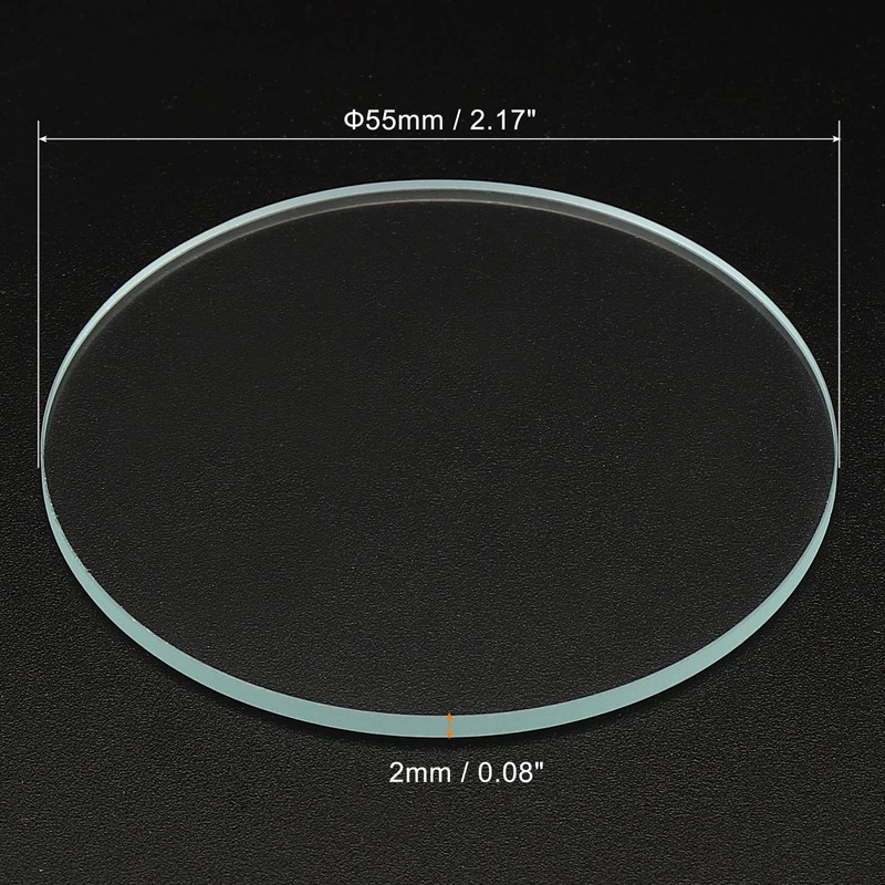 PATIKIL 2.17x0.08 Dia Flashlight Glass Lens, 2 Pcs Polished Edge