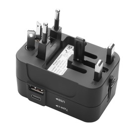 YAODHAOD Travel Adaptor Worldwide, International Socket Adapter for 180 Countries such as Germany, USA, UK, Japan, Thailand, Australia, with 1 USB-C 1 USB-A