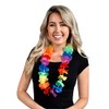 blinkee Rainbow Colored Satin Hawaiian Flower Lei Necklace