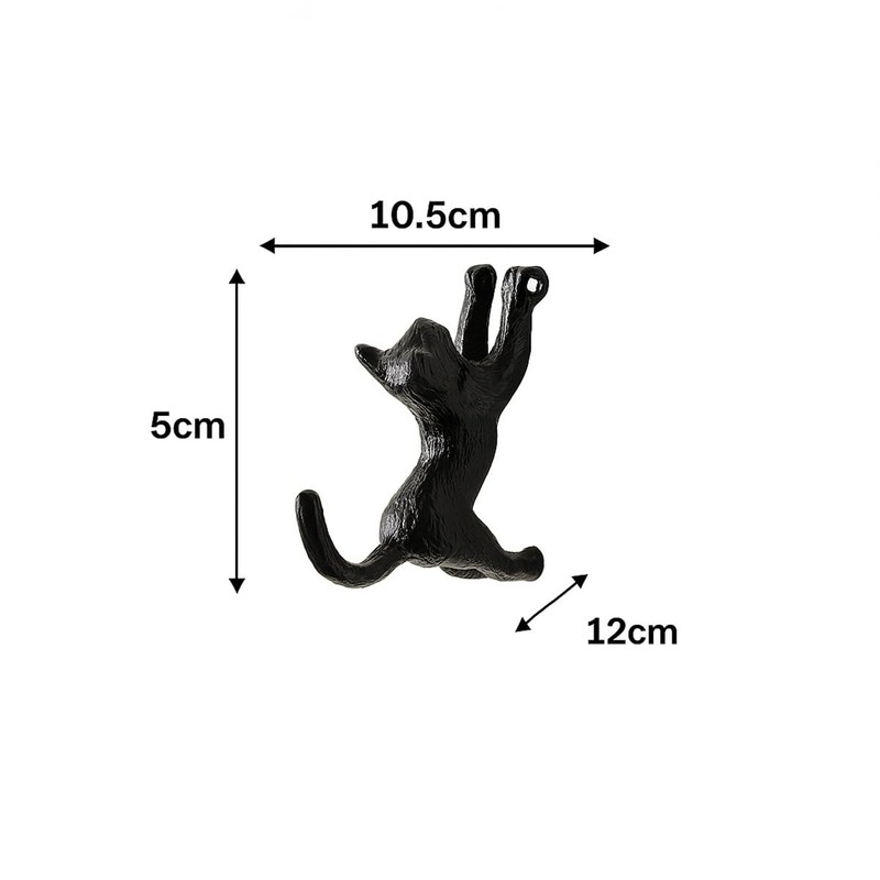 Melody Maison Matte Black Cat Wall Hook