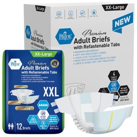 MED PRIDE Med Pride Calzoncillos Para Adultos De Máxima Absorbencia Para Incontinencia Con Pestañas Reajustables [Xx-Grande, Caja De 48] - Pañales Ultra-Absorbentes Para Adultos Para Hombres