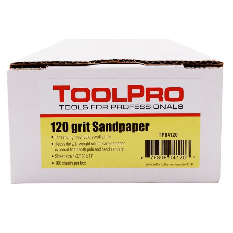 TOOLPRO 120-C Grit Drywall Sanding Sheets (100 Sheets)