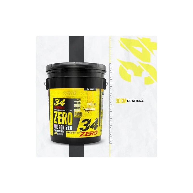 Proteína Whey Isolate 34 Zero 6kg 157 Servs Sabores Sabor