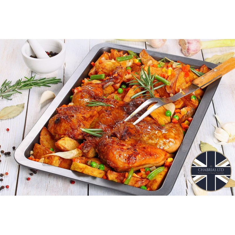 Chabrias Set of 4 Large Oven Baking Trays, 35 x