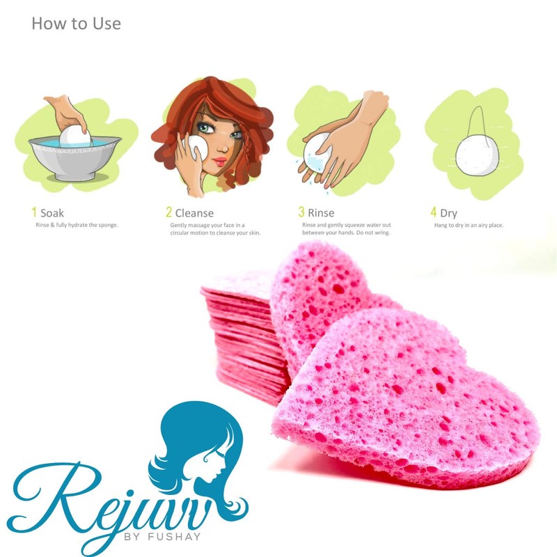 Facial Sponges Compressed Natural Cellulose Sponge for Face Cleansing Exfoliating