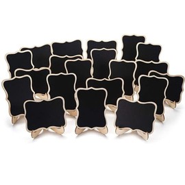24PCS Wood Mini Chalkboard Sign with Easel Stand Food Labels for Party Buffet Blackboard for Message Board Signs Weddings Place Cards Birthday Parties Table Numbers Plants Special Event Decorations