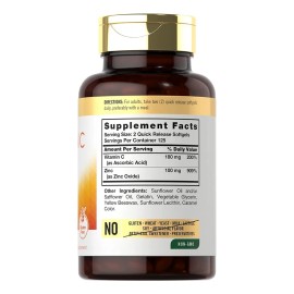 Zinc + Vitamina C Premium 250 Capsulas Eg O12 Sabor Nd