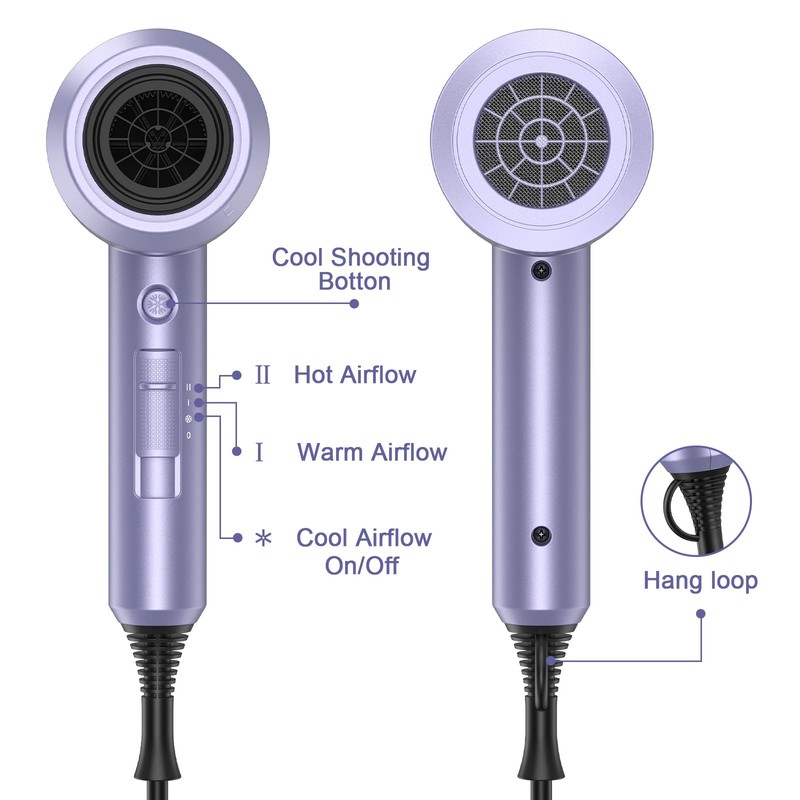 slopehill Professional Ionic Hair Dryer, Powerful 1800W Fast Drying Low