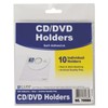 C-Line Self-Adhesive CD Holder, 5.33 x 5.66 Inches, Clear, 10