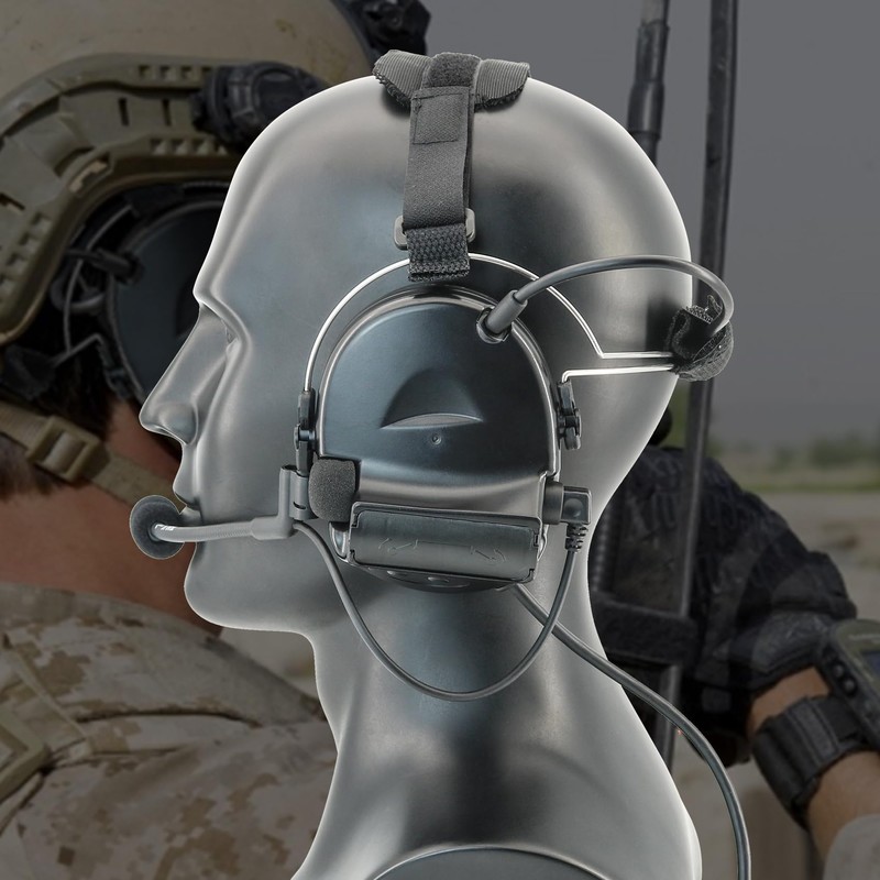Tactical Headset with Noise Reduction/Communication Function+U94 PTT Gel Earpad Neckband