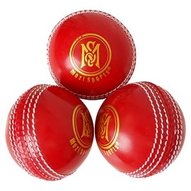Soft Cricket Balls - Durable Stitched Seam Soft PVC Practice & Training Cricket Balls Standard Size (Red)