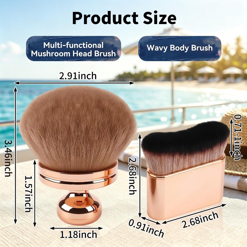 NAFJYR 2 PCS Body Brush Makeup, Extra Large Kabuki Brush