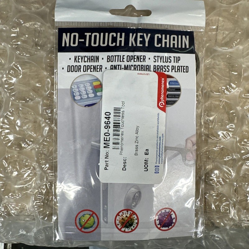 Unbranded No-Touch Keychain Door Opener/Button Pushing Gold Tone Tool w/Stylus