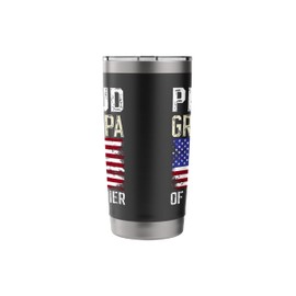 Proud Grandpa Of A Soldier Grandpa US Flag Military Grandpa Stainless Steel Insulated Tumbler