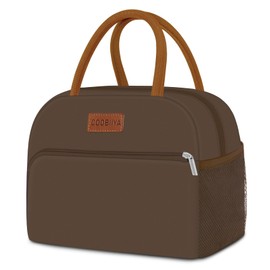 Coobiiya Lunch Bag Women, Lunch Box for Women Adult Men, Small Leakproof Cute Lunch Tote Large Capacity Reusable Insulated Cooler Lunch Container for Work/Office/Picnic/Travel-Brown