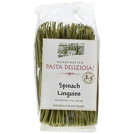 Pasta Deliziosa! Handcrafted Pasta, Spinach Linguine, 12 Ounce