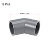 sourcing map PVC Pipe Fitting 45 Degree Elbow Gray 20mm