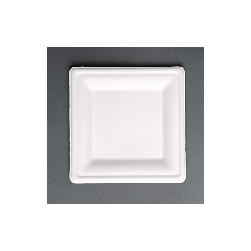 Fiesta Green FC518 Fiesta Compostable Bagasse Square Plate 6" (Pack