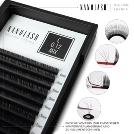 Nanolash Eyelash Extensions for Volume Technique, Eyelashes for Professional Extension (0.15 D, 9 mm)