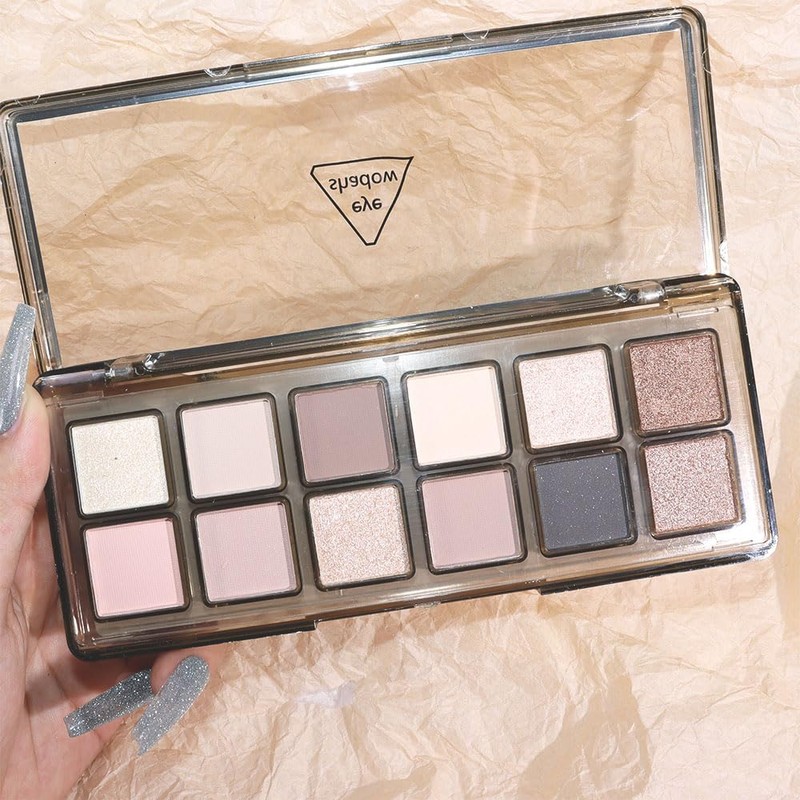 AMY'S DIARY 12-Color Nude Eyeshadow Palette for Versatile Day-to-Night Looks
