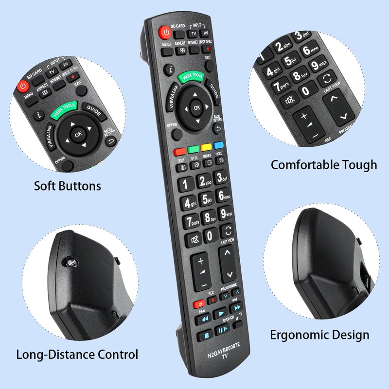 N2QAYB000672 Remote Control Compatible with Panasonic Viera TV TX-P42S30E TX-P42G30J