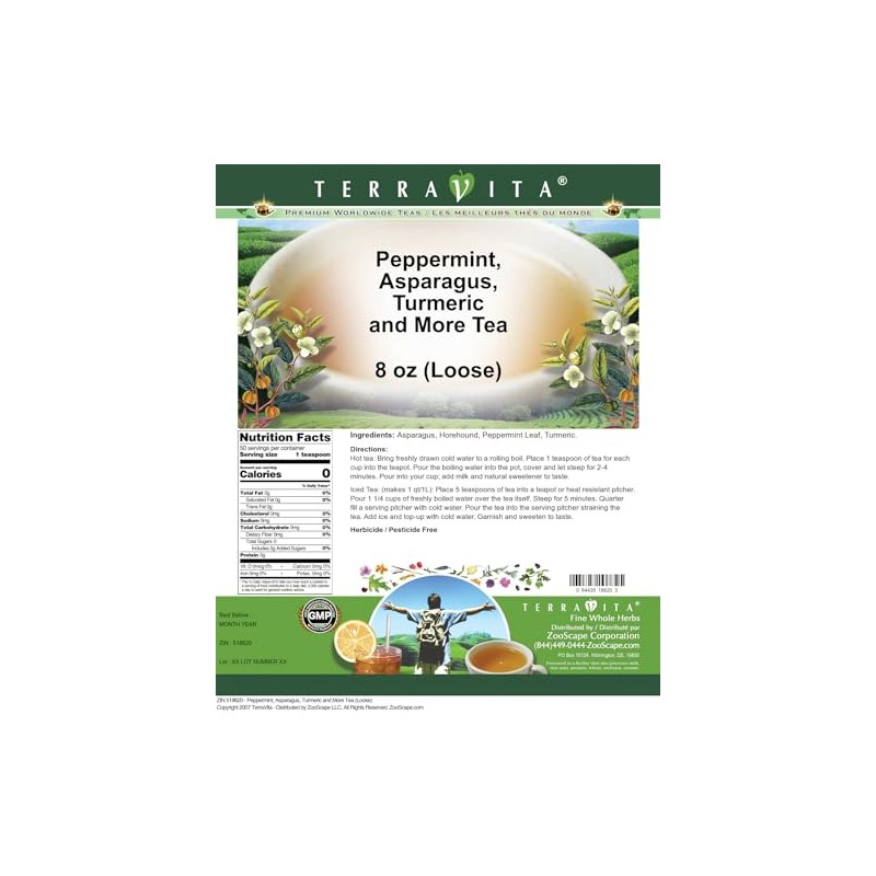 Peppermint, Asparagus, Turmeric and More Tea (Loose) (8 oz, ZIN: