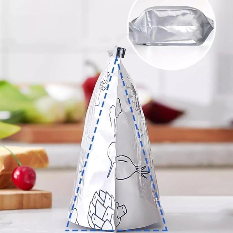 Bolsas Reutilizables de Aluminio con Cremallera,Base Ancha y Etiqueta –