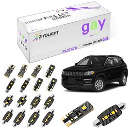 ZIYOLIGHT - PL2747A LED Interior Light kit Replacement for Jeep Compass 2017-2022 Accessories Package, 6000K White Dome Light Bulbs Upgrade (12 Bulbs)