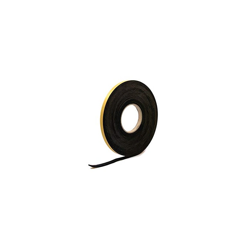 Neoprene Rubber Black Self-Adhesive Sponge Strip 12mm Wide x 3mm