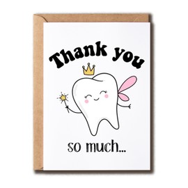 SNMDesigns Dental Thank You Card - Thank You So Much - Cute Tooth Card - Unique Thanks Card - Thank You Card For Dentist, 5 x 7 inches