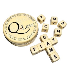 Q-Less Crossword Solitaire Dice Word Game